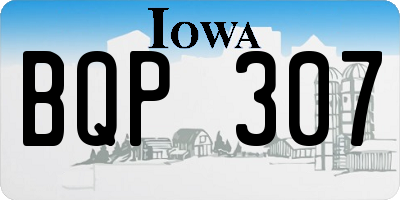 IA license plate BQP307