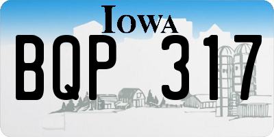 IA license plate BQP317