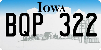 IA license plate BQP322