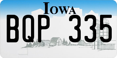 IA license plate BQP335