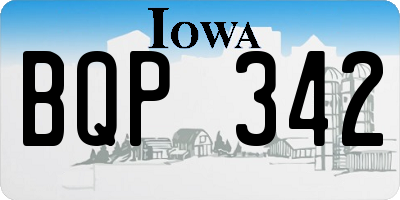 IA license plate BQP342