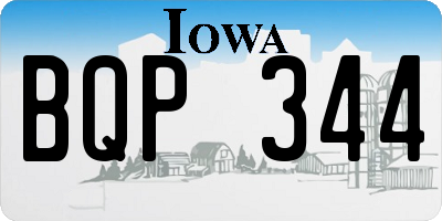 IA license plate BQP344