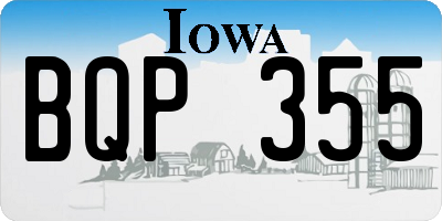 IA license plate BQP355