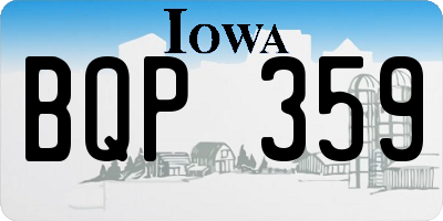 IA license plate BQP359