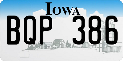IA license plate BQP386