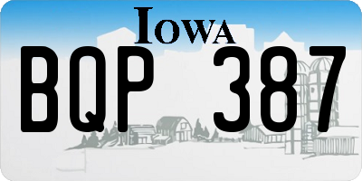 IA license plate BQP387