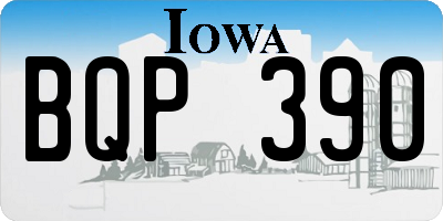 IA license plate BQP390