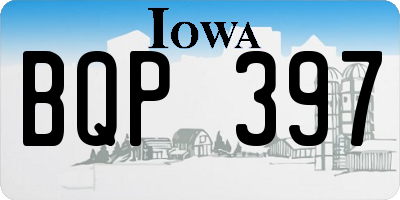 IA license plate BQP397