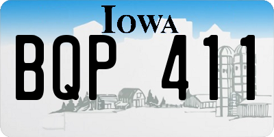 IA license plate BQP411