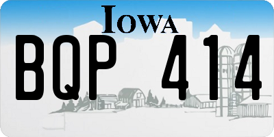 IA license plate BQP414