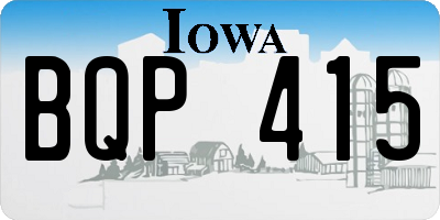 IA license plate BQP415
