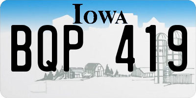 IA license plate BQP419