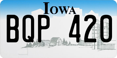 IA license plate BQP420