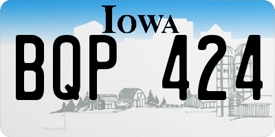 IA license plate BQP424