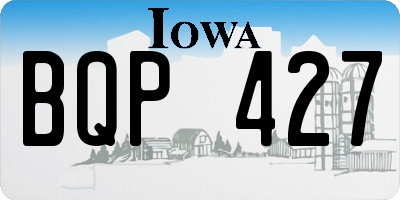IA license plate BQP427