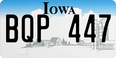 IA license plate BQP447
