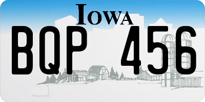 IA license plate BQP456