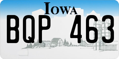 IA license plate BQP463