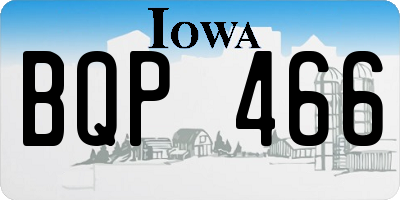 IA license plate BQP466