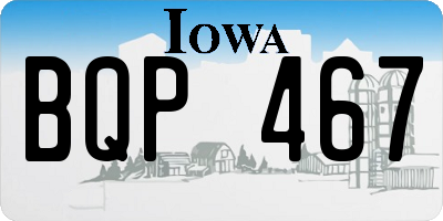 IA license plate BQP467