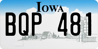 IA license plate BQP481
