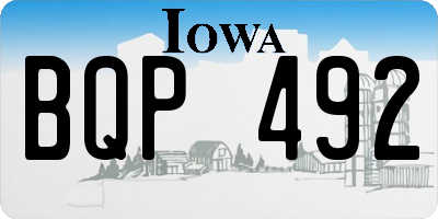 IA license plate BQP492