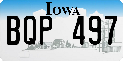 IA license plate BQP497