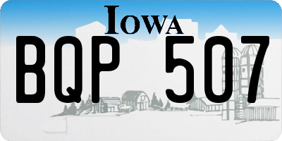IA license plate BQP507