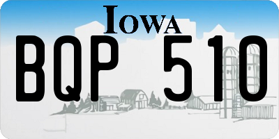 IA license plate BQP510