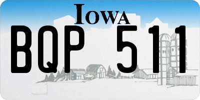 IA license plate BQP511
