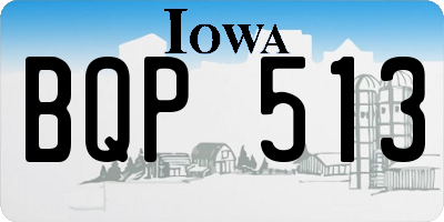 IA license plate BQP513