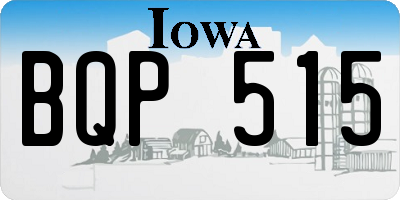 IA license plate BQP515