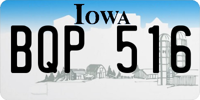 IA license plate BQP516