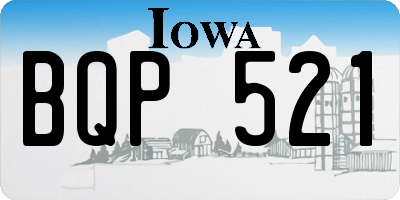 IA license plate BQP521