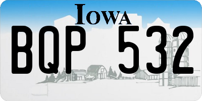 IA license plate BQP532