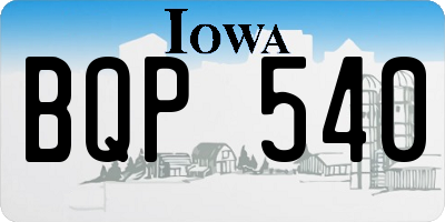 IA license plate BQP540
