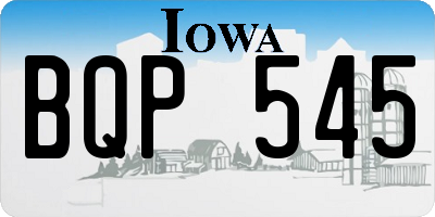 IA license plate BQP545