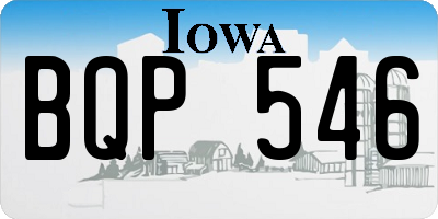 IA license plate BQP546