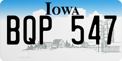 IA license plate BQP547