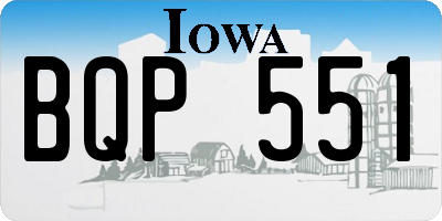 IA license plate BQP551