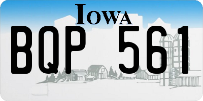 IA license plate BQP561