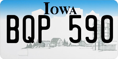IA license plate BQP590