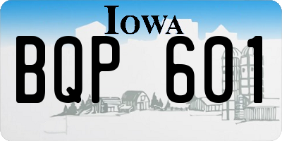 IA license plate BQP601