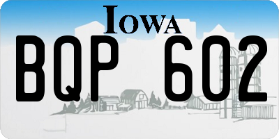 IA license plate BQP602