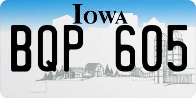 IA license plate BQP605