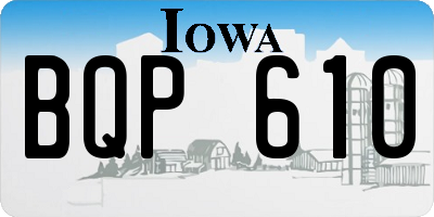 IA license plate BQP610