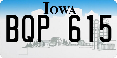 IA license plate BQP615