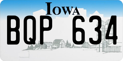 IA license plate BQP634