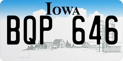 IA license plate BQP646
