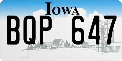 IA license plate BQP647
